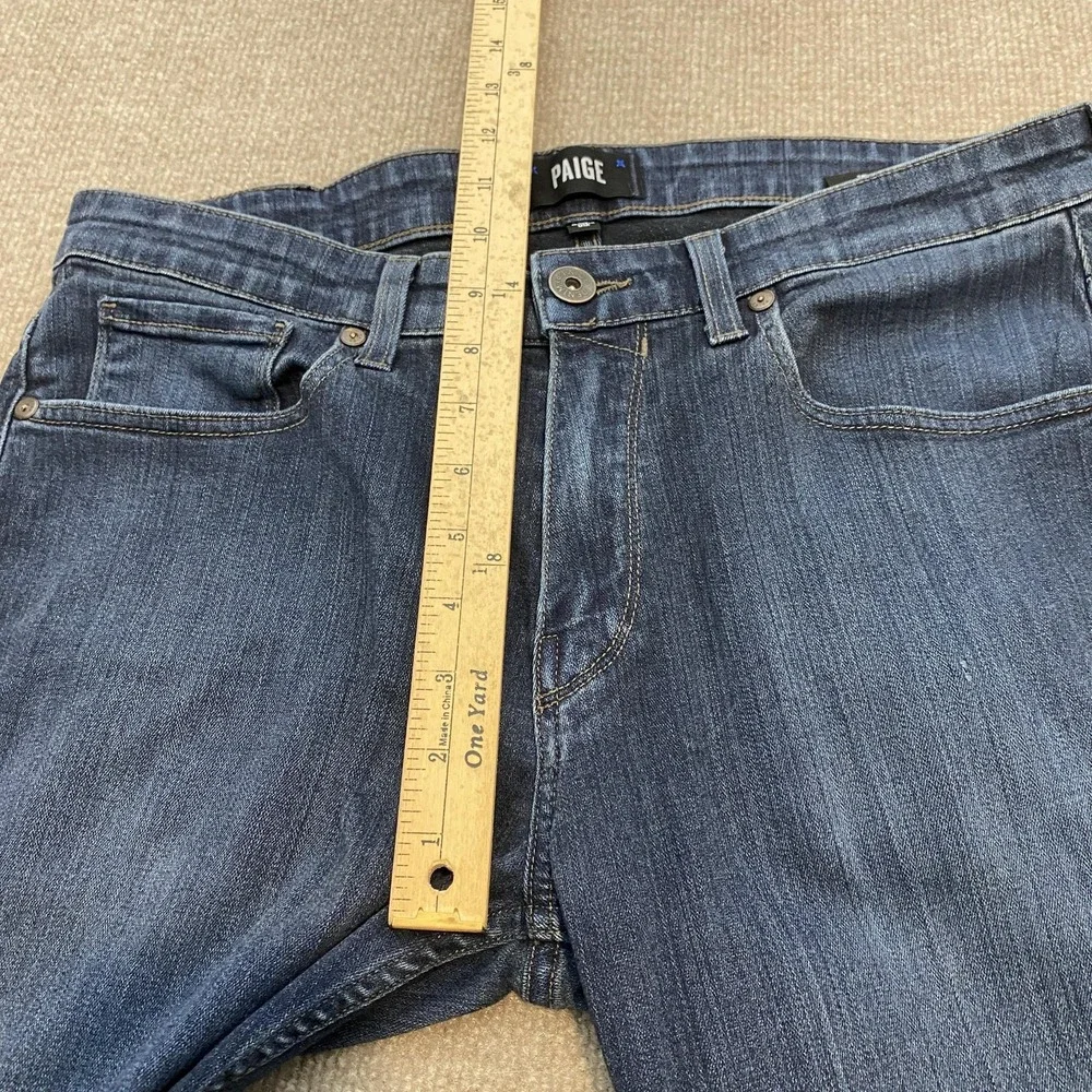 Paige Federal Jeans Mens 32x29 Blue Dark Wash Slim Straight‎ Stretch Denim